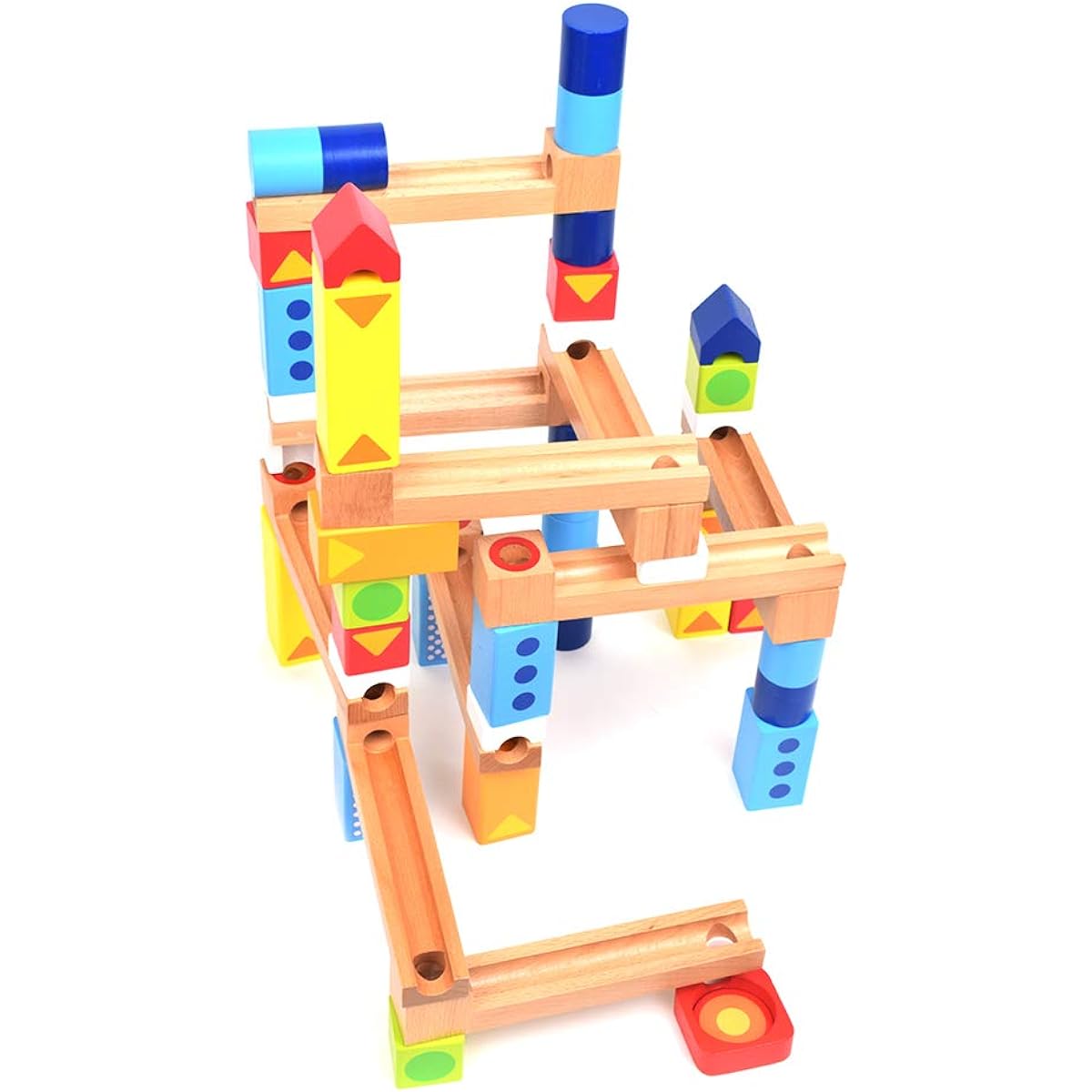 Marble Rolling Slope Building Blocks Educational Toy Made of Wood Gollnest&Kiesel Marble Run Construction (G53828)