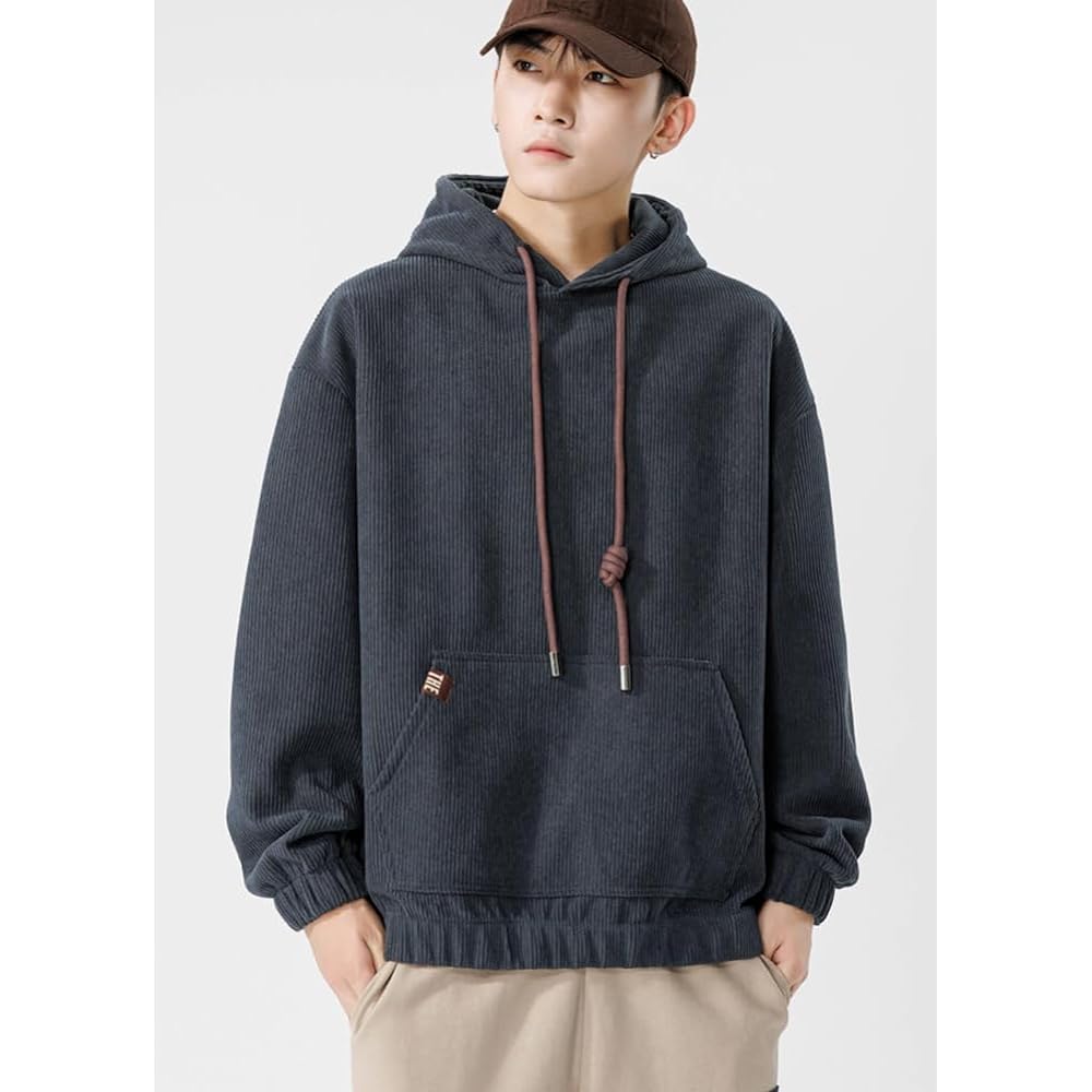 [Sera] Pullover Parka, Hooded, Men's Top, Long Sleeve, Outerwear, Corten, Thick, Warm, Loose, Drop Shoulder, Stylish, Casual, Autumn, Winter, Spring