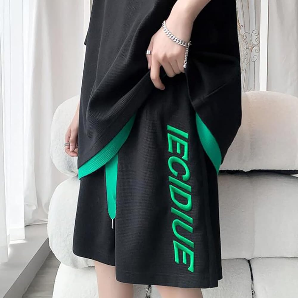 [SUKESEM] Jersey Men's Top and Bottom Set, Short Sleeve T-Shirt, Large Size T-Shirt, Half Pants, Casual Sportswear, Room Wear, Stylish, Spring, Summer, Autumn, Loungewear
