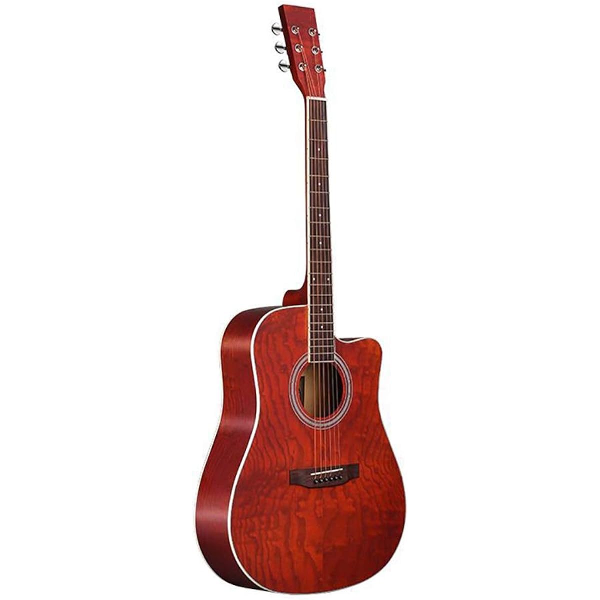 Lightweight Guitar 41 Inch Folk Acoustic Guitar Male and Female Student Mahogany Guitar Easy to Learn (Color: Brownish red, Size: 41inch)
