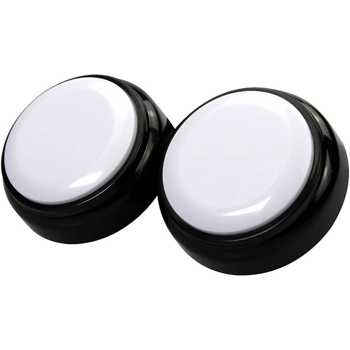 Cover Call Button Record & Play Your Own 30 Second Message Custom Recording Easy Sound Recorder Set of 2 (2pcs/White+Black)