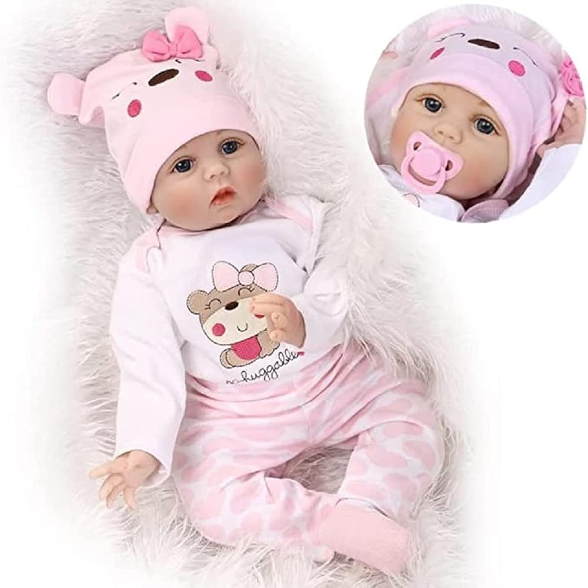 kgniess me Lifelike Reborn Baby Doll - 22 Inch Realistic Reborn Doll Soft Vinyl Newborn Baby Doll Realistic For Ages 3+
