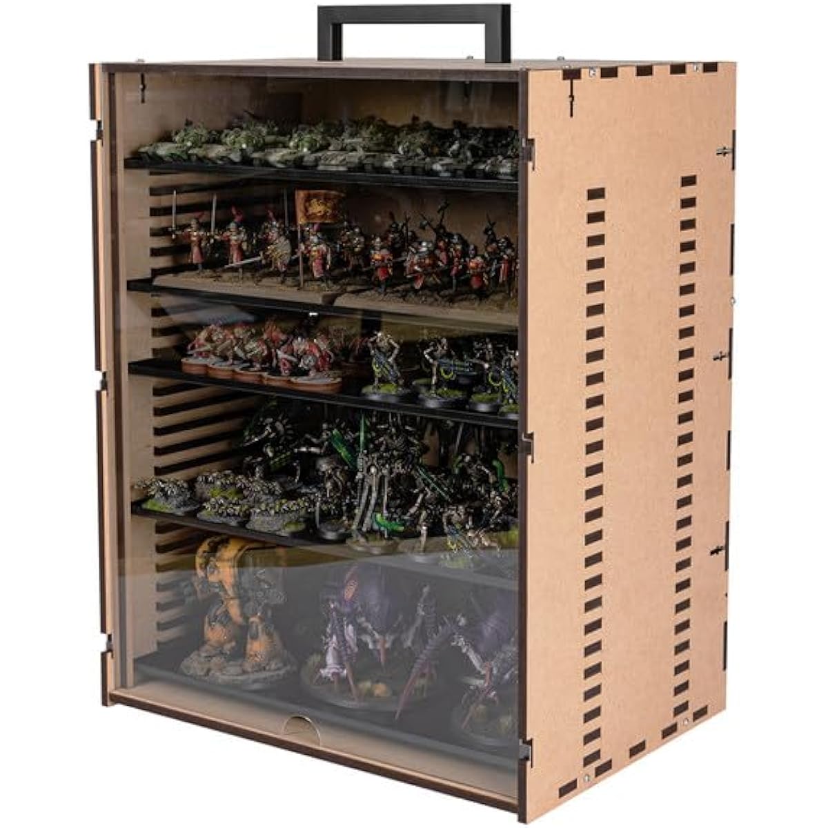 Uzkroci Miniature Carrying Case Miniature Storage Case Miniature Transport Case with Clear Acrylic Panel