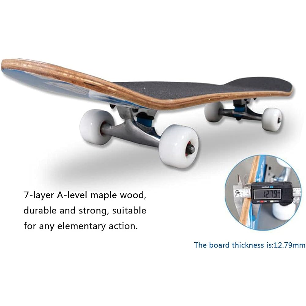 Sumeber Skateboard Beginner Complete 31 Inch ABEC-7 Bearing PU Wheels Maple Deck December Warranty for Children, Juniors, Adults, Men, Women, Beginners, Kids' Birthday or Christmas Gift