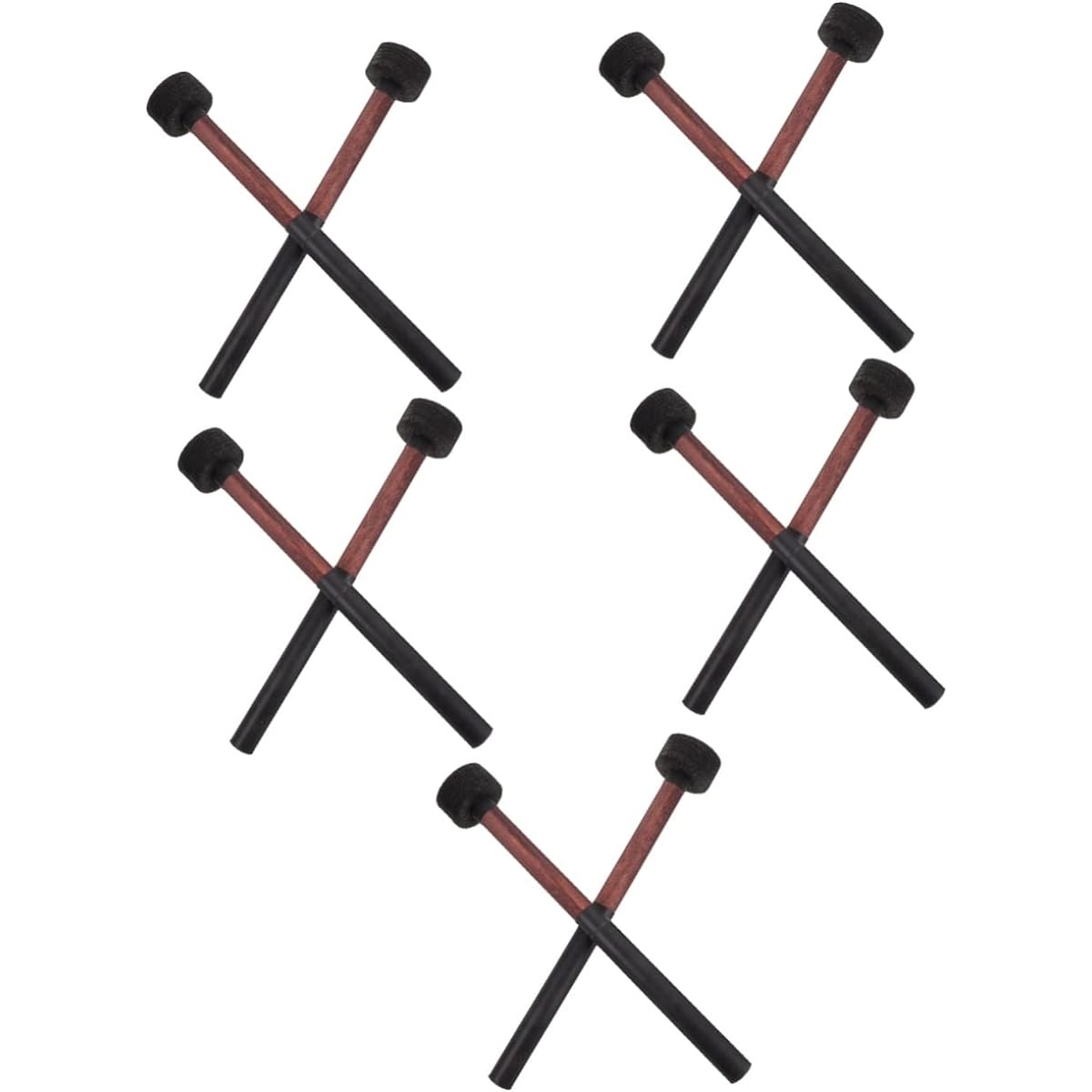 VICASKY 5 Pairs Non-Drum Hammer Music Accessories Xylophone Mallet Music Drumsticks Black Wood Advanced Standard Drumsticks Drum Musical Instrument Sticks