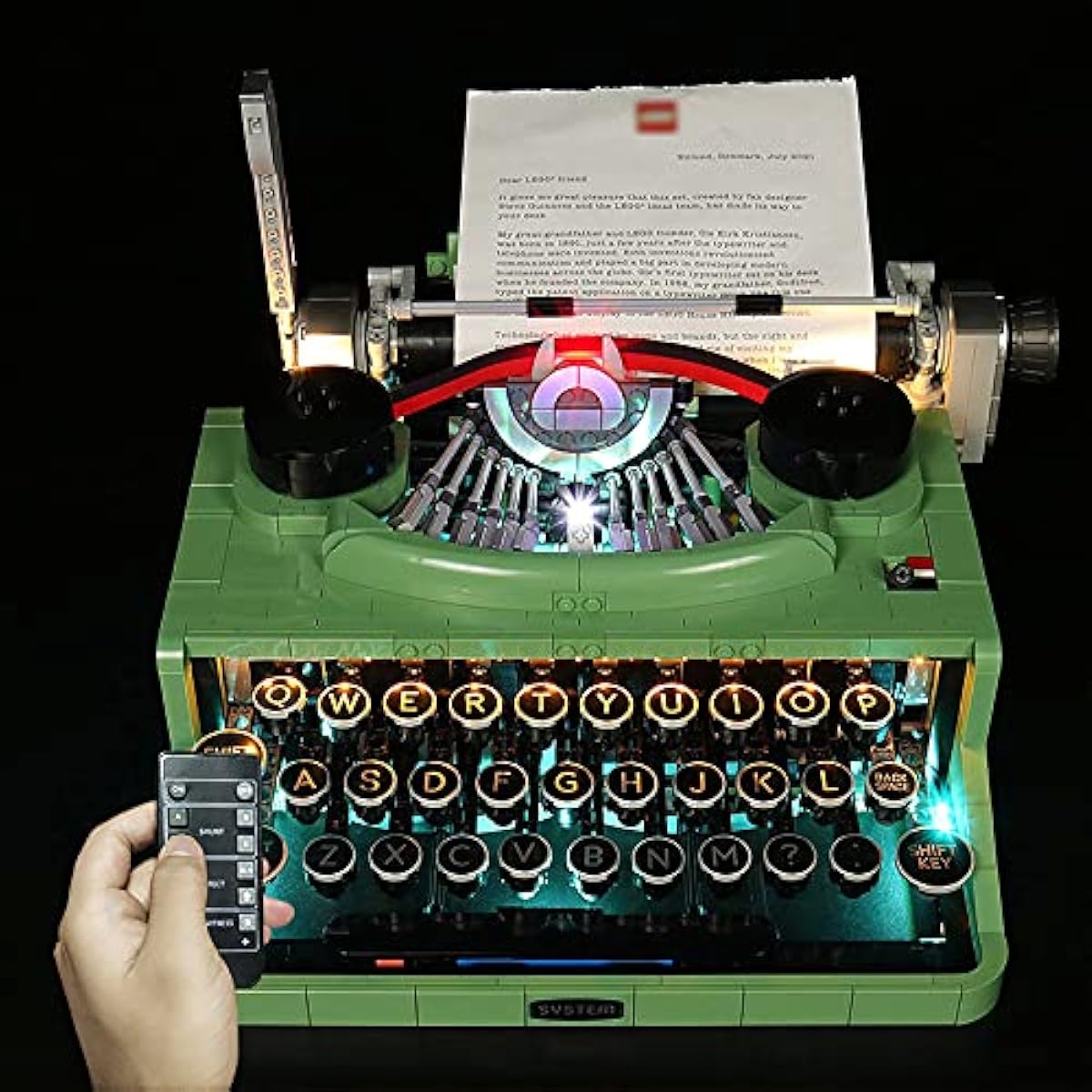 LMTIC Remote Control LED Lighting Kit Lego Typewriter 21327 Building Block Model Light Kit for Lego Ideas 21327 Typewriter Light Set Compatible with Lego 21327 (Lego Set Not Included)