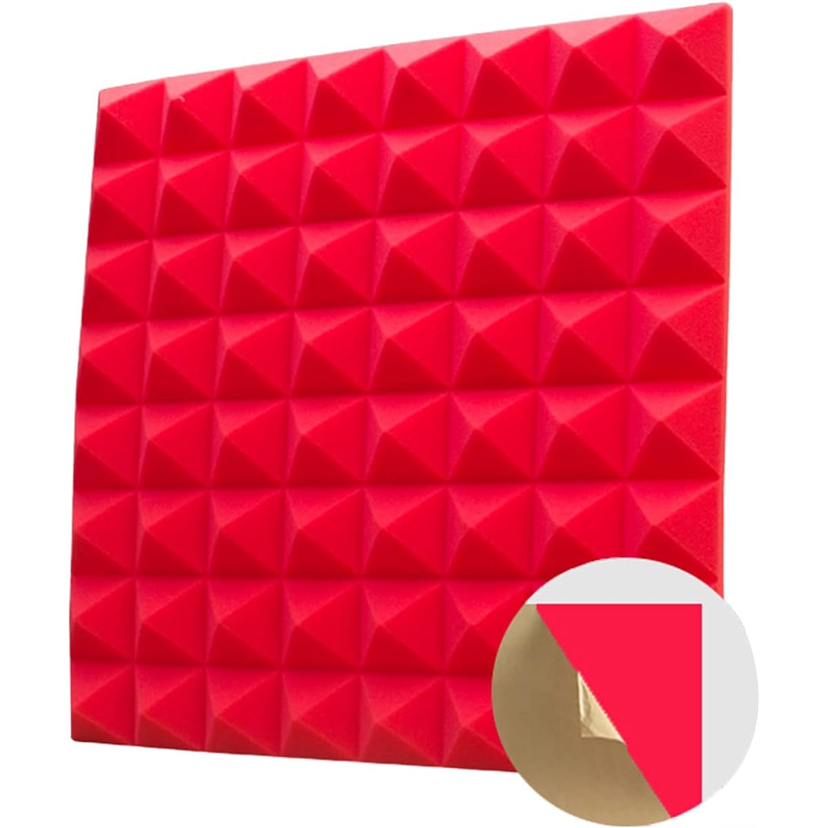 Home Studio Sound Processing Accessories, Premium Acoustic Foam Tiles Thick Sound Absorbing Boards Noise Reduction Soundproofing Foam (Yellow 50*50*5CM) (Red 50*50*5CM)