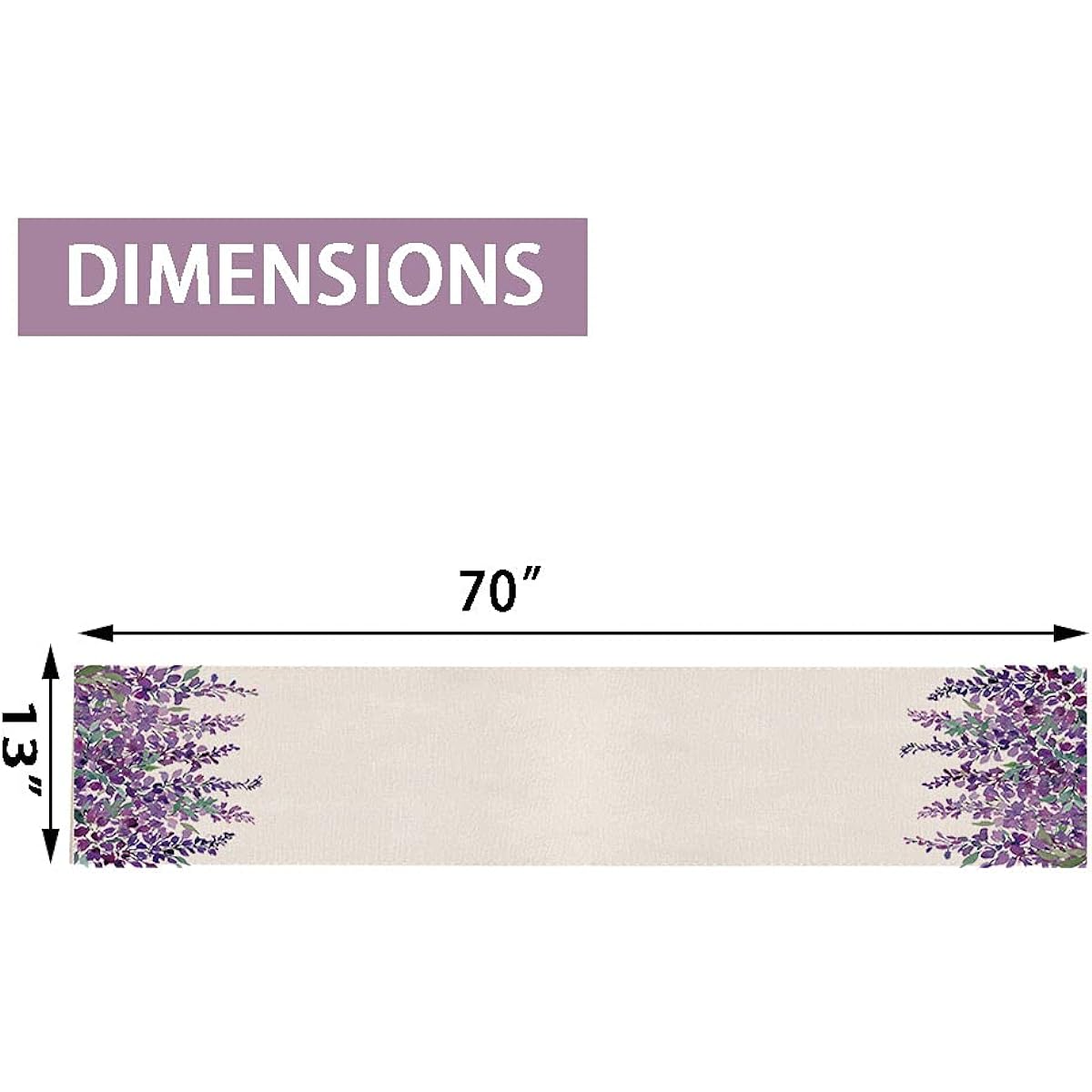 Wisteria Flower Table Runner Seasonal Summer Purple Flower Holiday Kitchen Dining Table Decoration Home Party Decoration 13 x 70 inches
