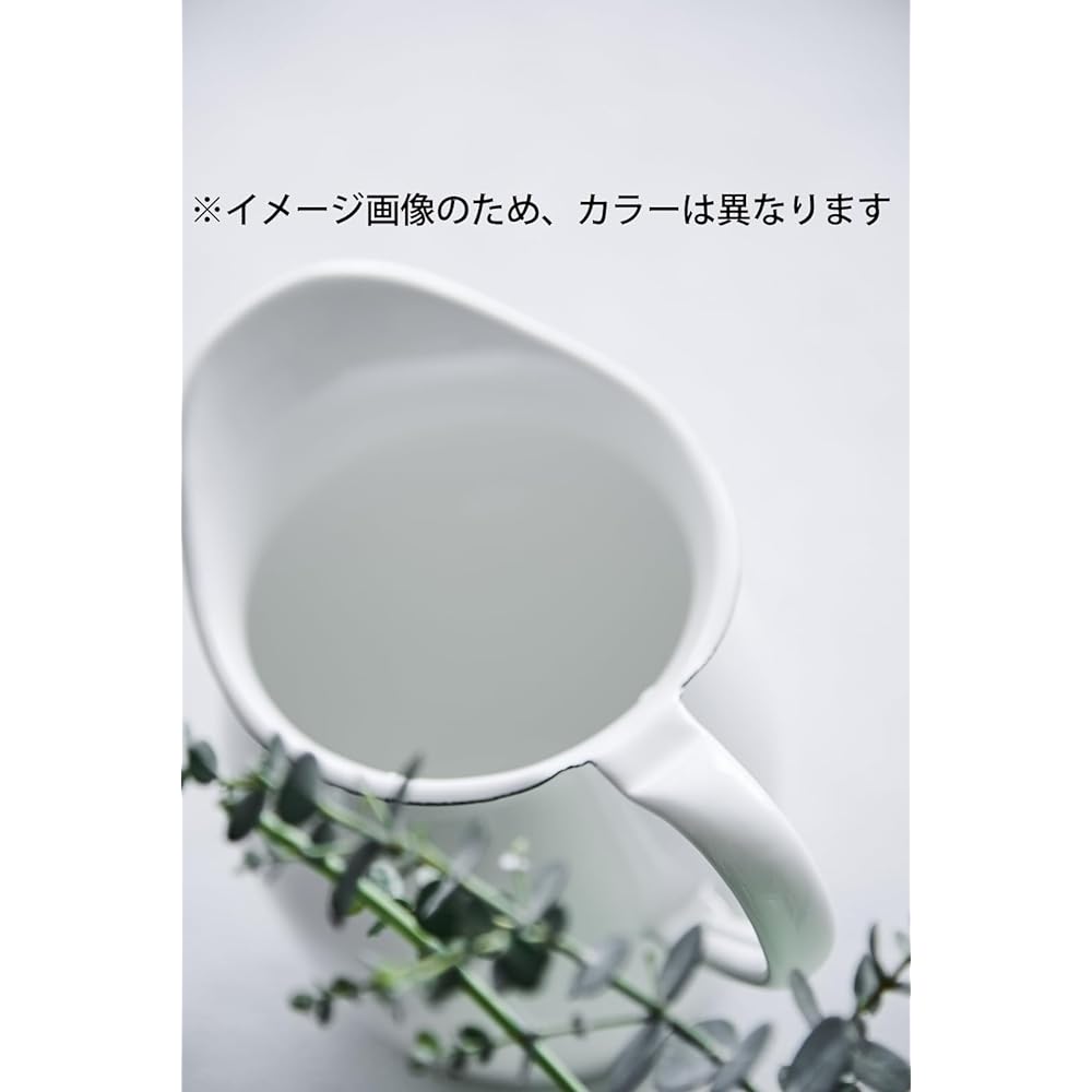 Noda Horo Pitcher Enamel 2.7L White Border Navy Made in Japan HP-15