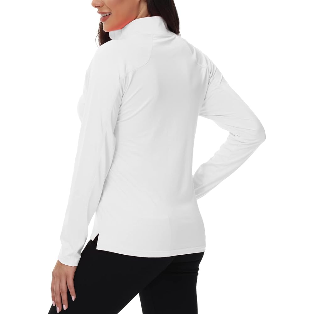 [Gopune] Half Zip Women's Long Sleeve T-Shirt Sports Shirt Running Wear Golf Wear Tennis Wear Cut and Sewn Stretch Long Shirt Thin Sweat Absorbent Quick Drying For Spring and Autumn UV Protection 10 Colors Available