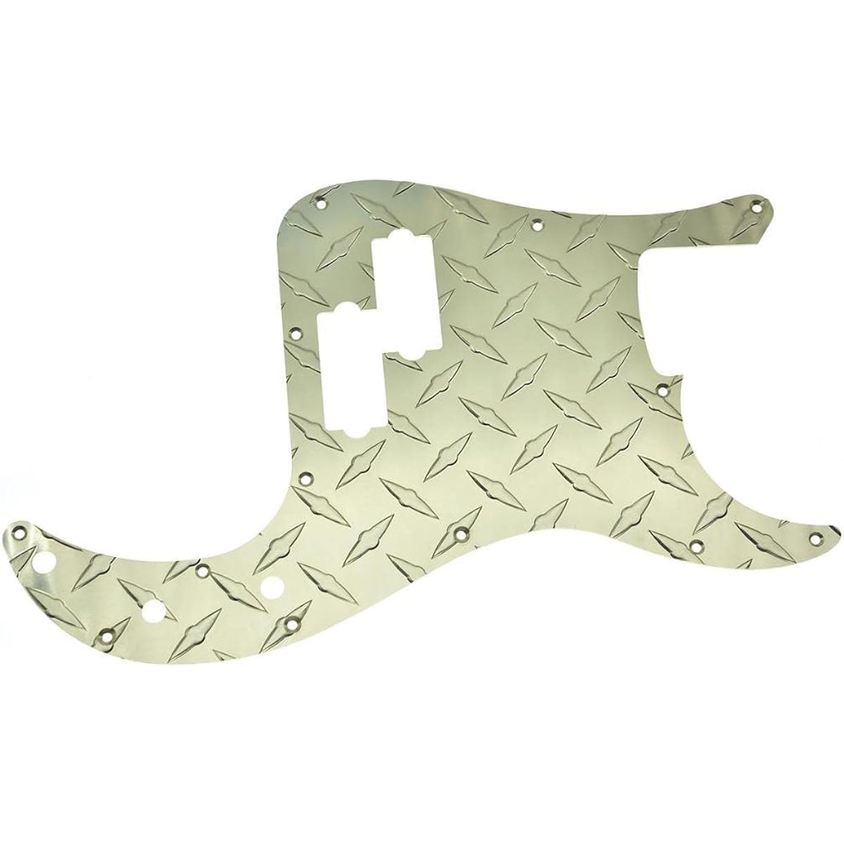KAISH Premium 13 Hole Metal Diamond Plate Modern Style Standard Precision P Bus Pickguard Aluminum Anodized PB Pickguard American Fender P Bus Gold