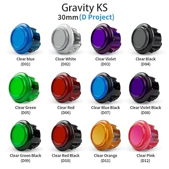 [Genuine Product Guarantee] Qanba Gravity KS Akecon Button Quiet High Durability Qanba Gravity KS (D Project (30mm x 8 pieces) boxed, 12-Clear pink)