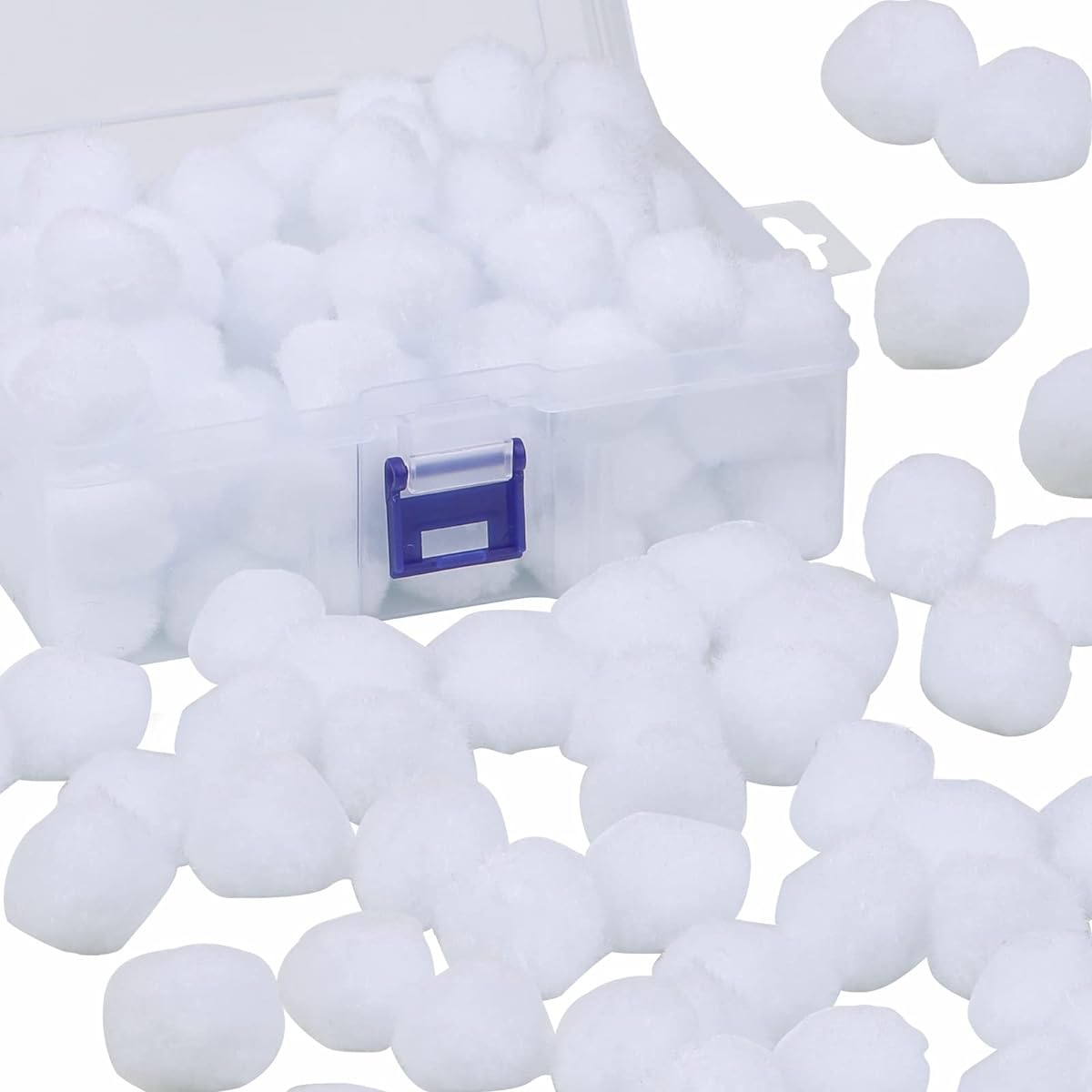 BAGERLA 150 Pom Poms for Crafts, 1 Inch Pom Pom Balls Arts & Crafts Creative Decoration White Pom Poms for Crafts Kids DIY Projects