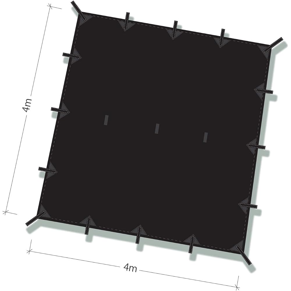 Wonder Three Side Waterproof Tarp Multi-tarp 4 x 4m Tarp Waterproof Black