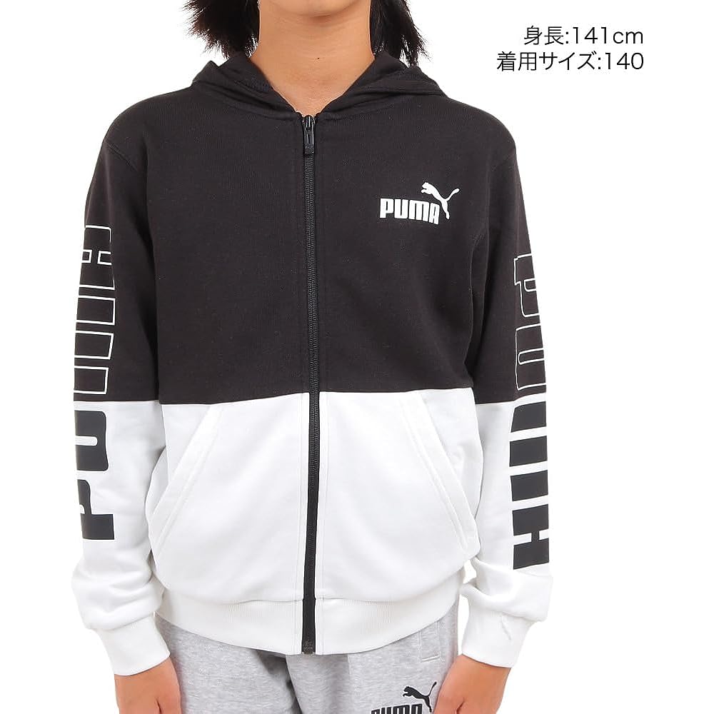 [PUMA] Fleece Fleece Sweatshirt Parka Sweatshirt POWER Color Block Hooded Jacket TR 678571 Boys
