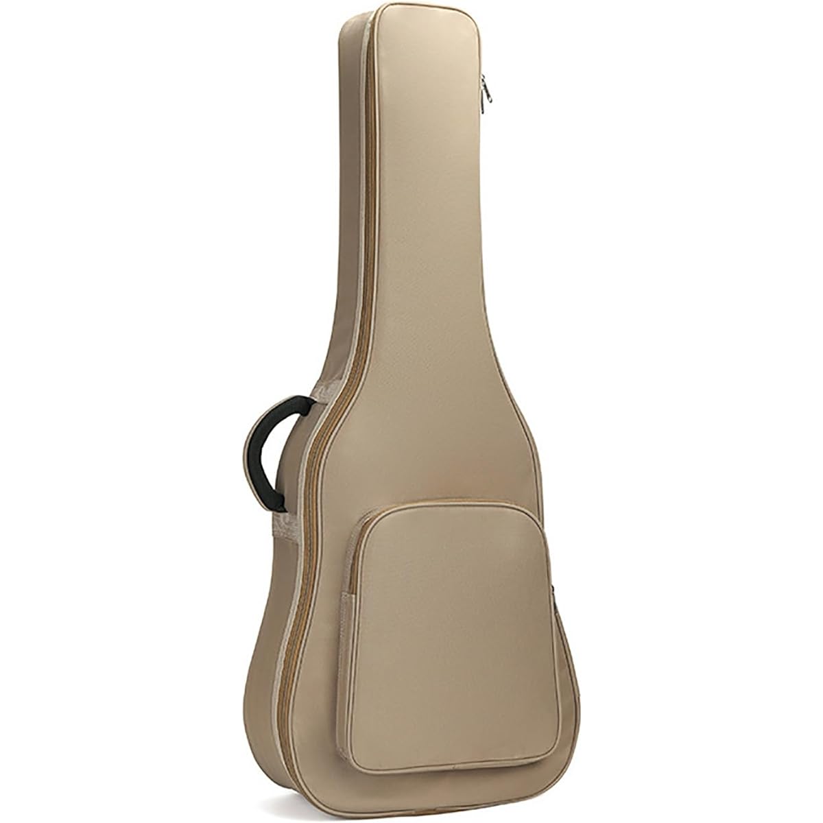 Guitar Case Lightweight Gig Bag Thick Double Shoulder Folk Acoustic Guitar Bag Musical Instrument Bag (Color: Khaki, Size: 40/41inch)