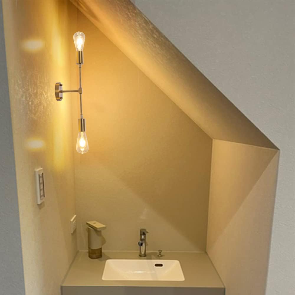 Chende Bracket Light Brass Wall Light Retro 2 Lights Wall Hanging Light Wall Lamp Stylish Light E26 Gold Washroom Washroom Mirror Room “Wall-2Light-Gold-JP”