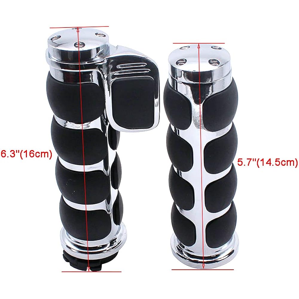 1" 25mm Motorcycle Handlebar Grips Non-Slip Hand Grips with Throttle Assist for Harley Yamaha Kawasiki Suzuki Cruisers Choppers