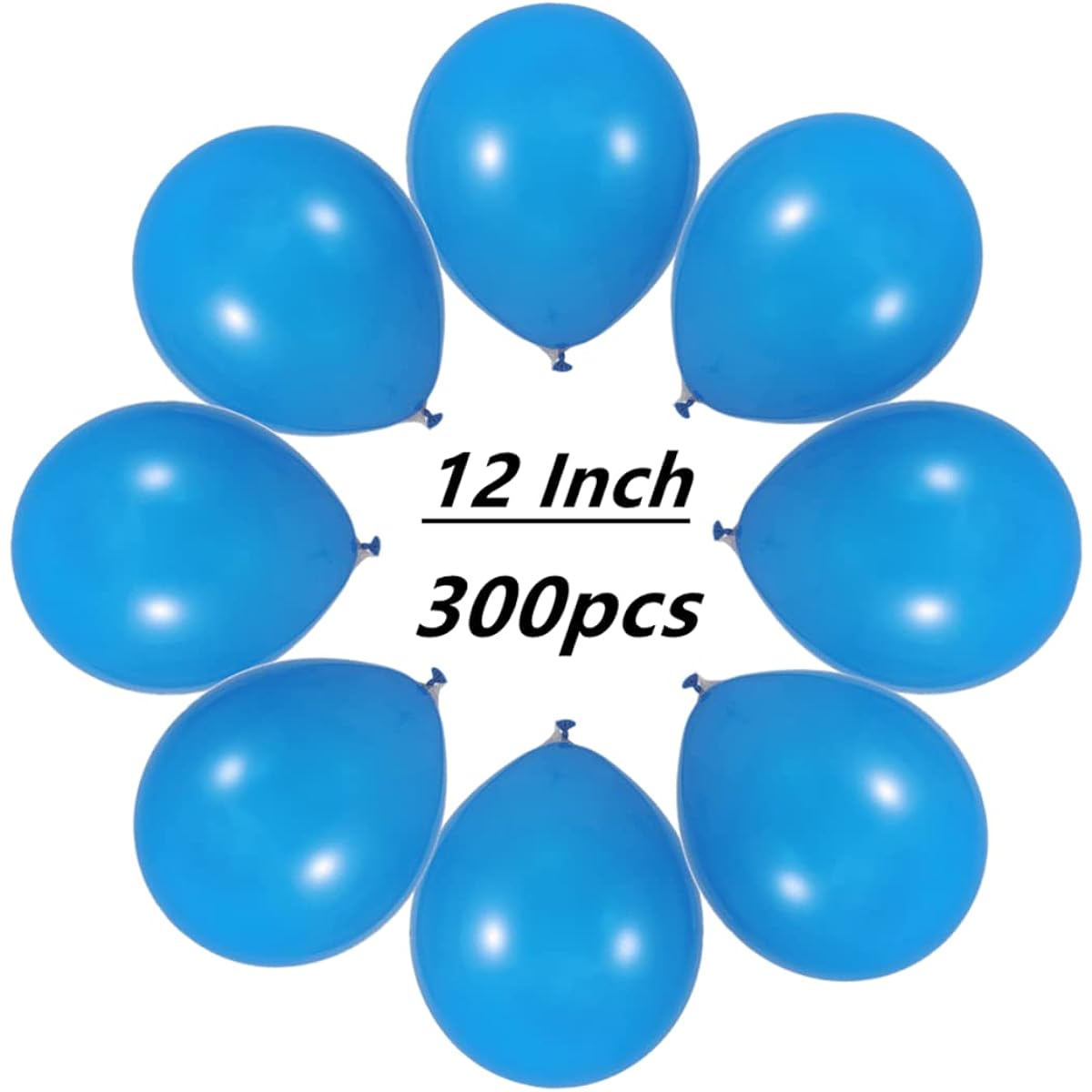 300 Pack Blue Balloons - 12 Inch Blue Matte Latex Balloons - Blue Theme Balloons Party Decorations Supplies