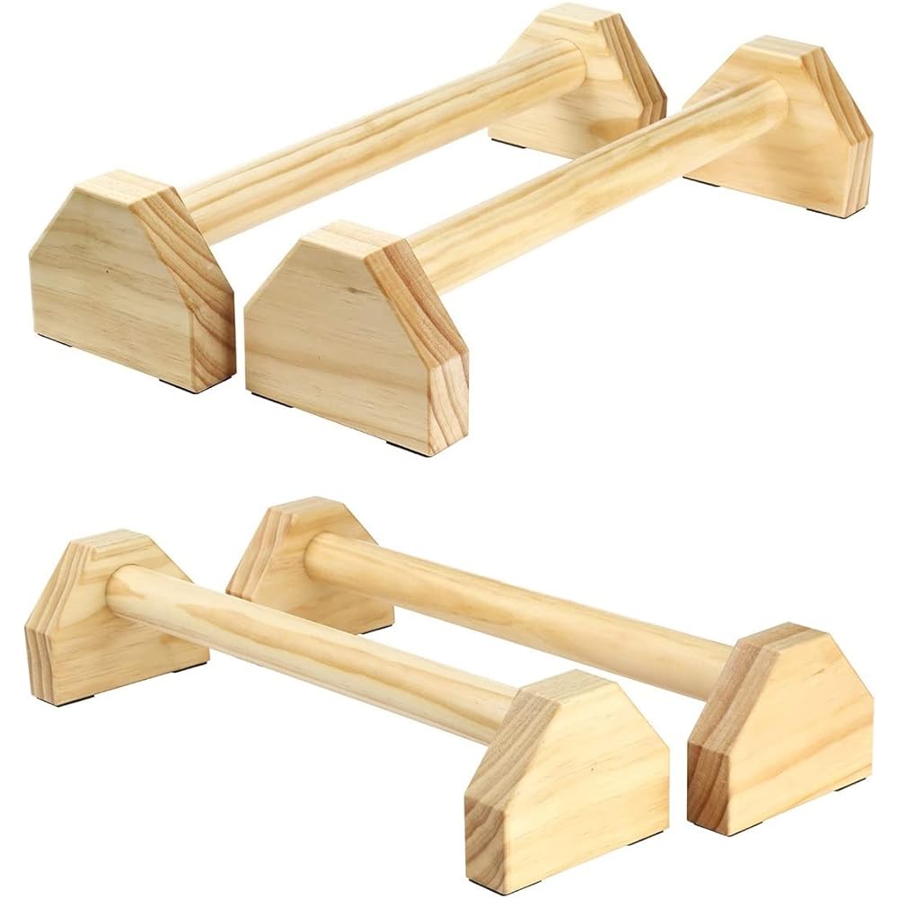 Aculldo Handstand Bar Gymnastics Wooden Training Strength Training Sturdy Stability Non-slip Push Up Bar Fitness Push Up Handstand Push Up Stand Inverted Stand Wooden Parallel Bar L Sit Push Up Handstand Bodyweight Training Pectoralis Major Abdominal Mus