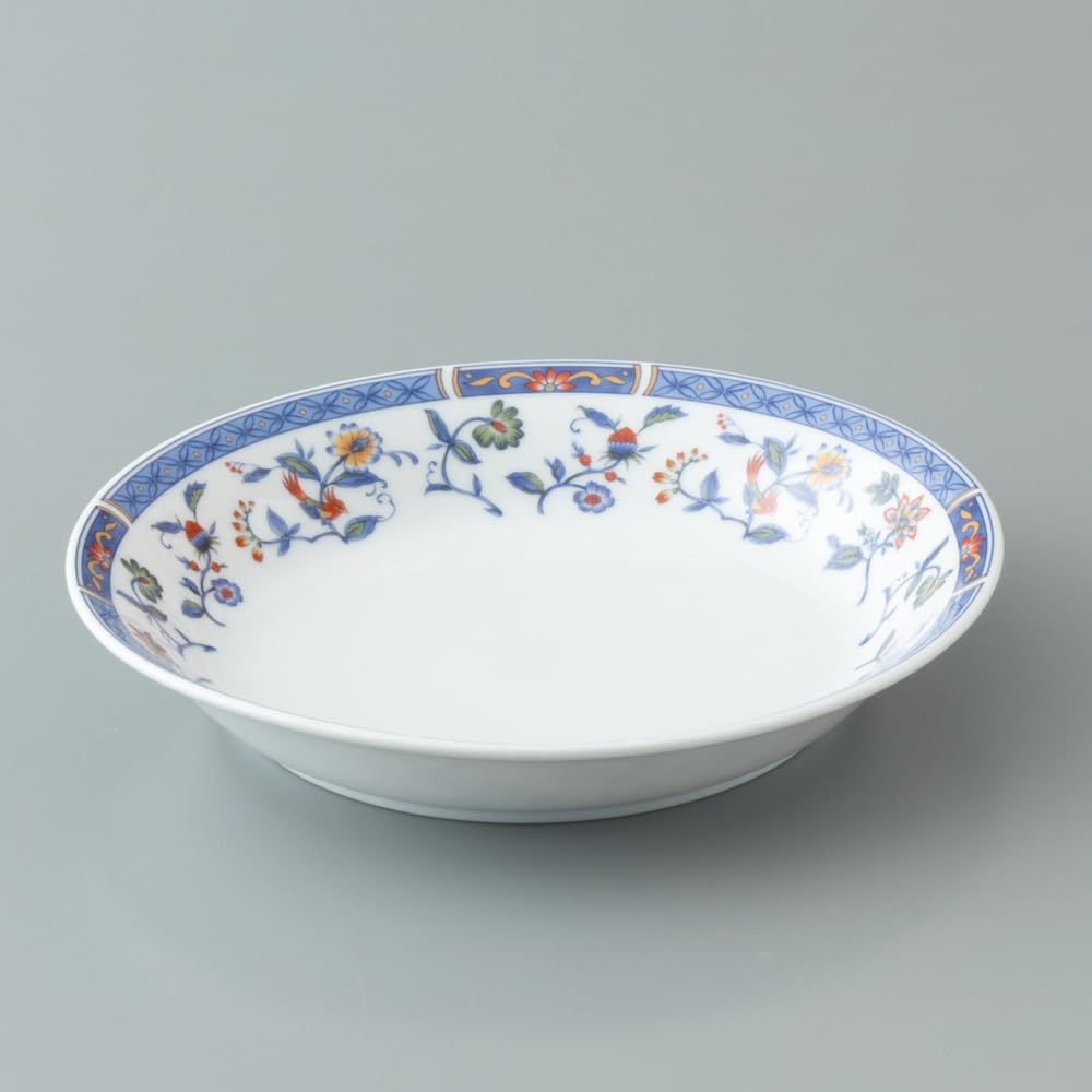 NARUMI Dinnerware Set, Blue Flower Pattern, For 2 People, 8 Pieces, Cute Chinese Set, Microwave Warming, Dishwasher Safe, Made in Japan, Gift Box Included 41793-33553