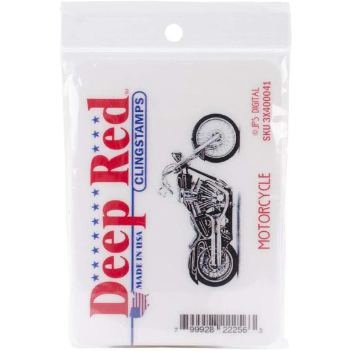 deep red cling stamp motorcycle