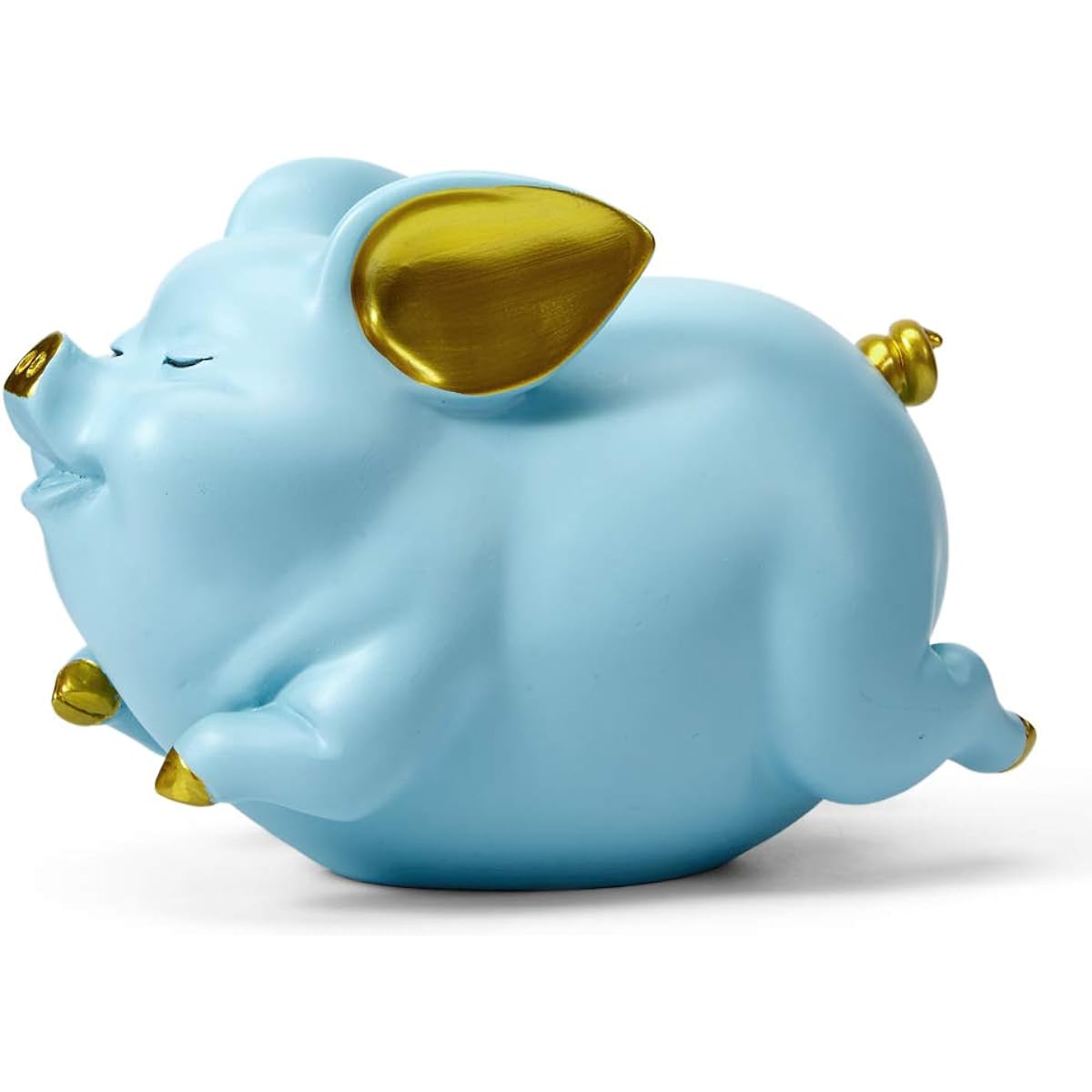 HomeBerry 21cm L Polyresin Piggy Bank Piggy Bank Piggy Bank Piggy Bank Pig Figurine Nursery Decoration Gift Blue