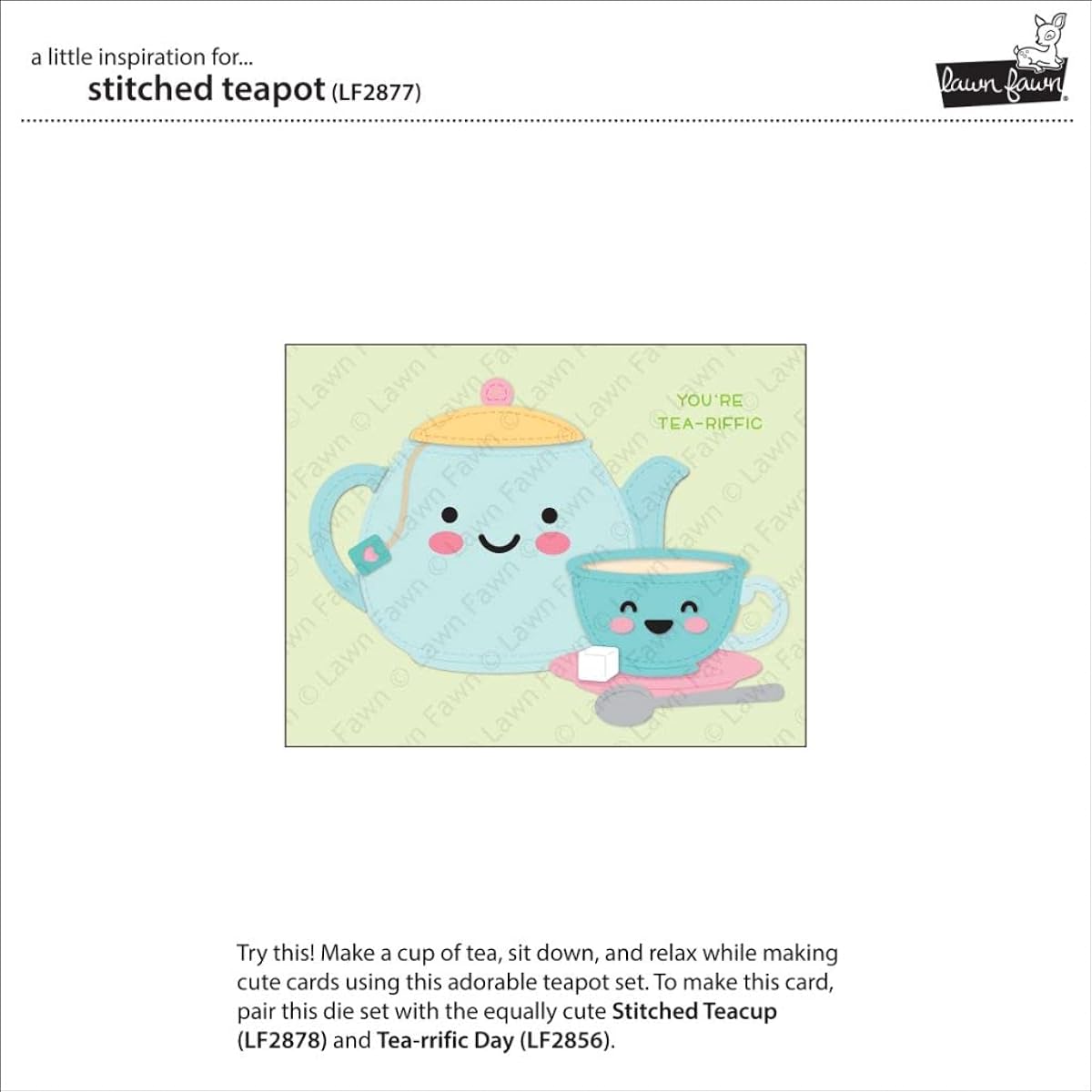 Lawn Fawn LF2877 Stitch Teapot Dice