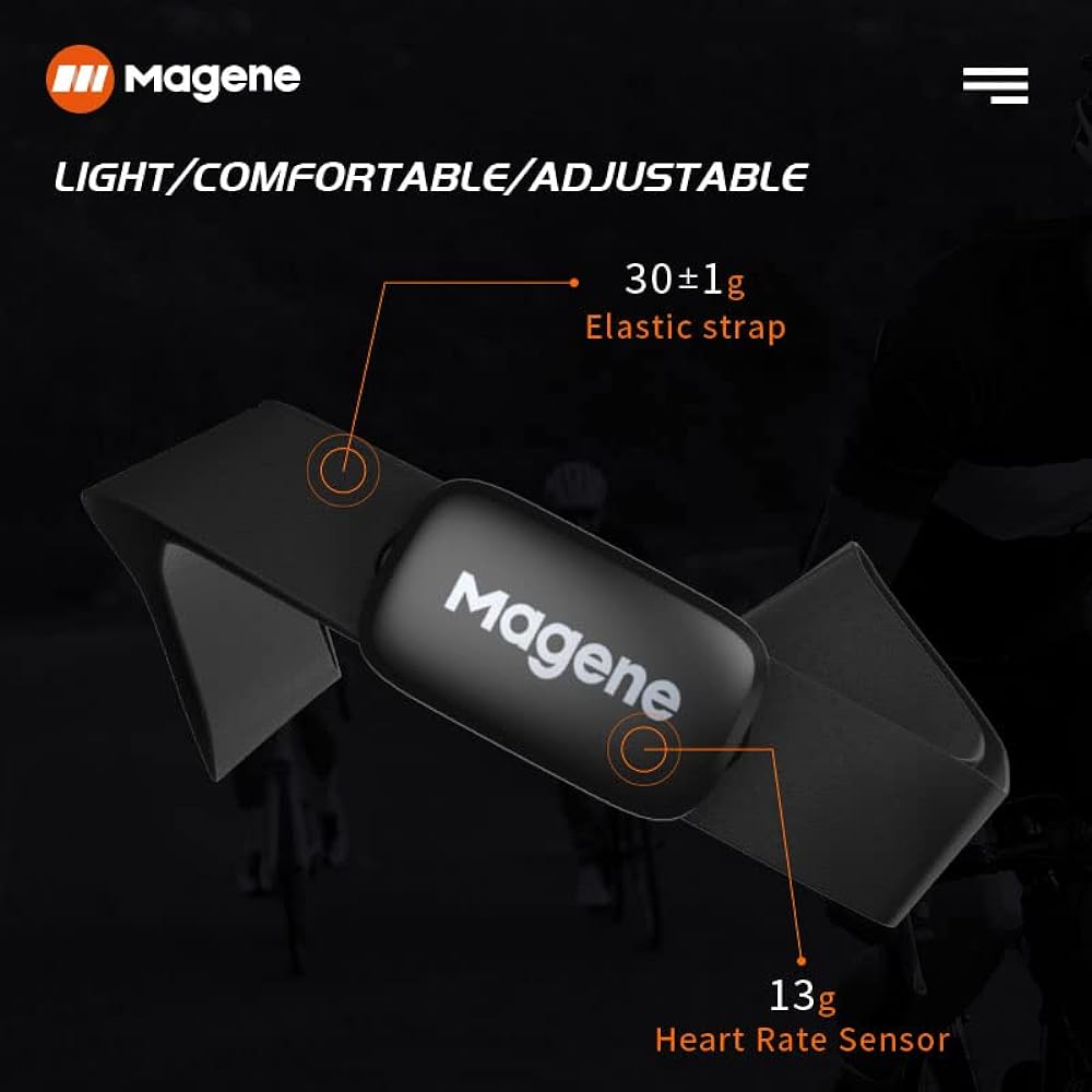 Magene H64 Heart Rate Monitor/Heart Rate Sensor/Smart Wireless Bluetooth 4.2 & ANT+ IP67 Waterproof/Indicator Lamp Compatible Smartphone/Cycle Computer Connection