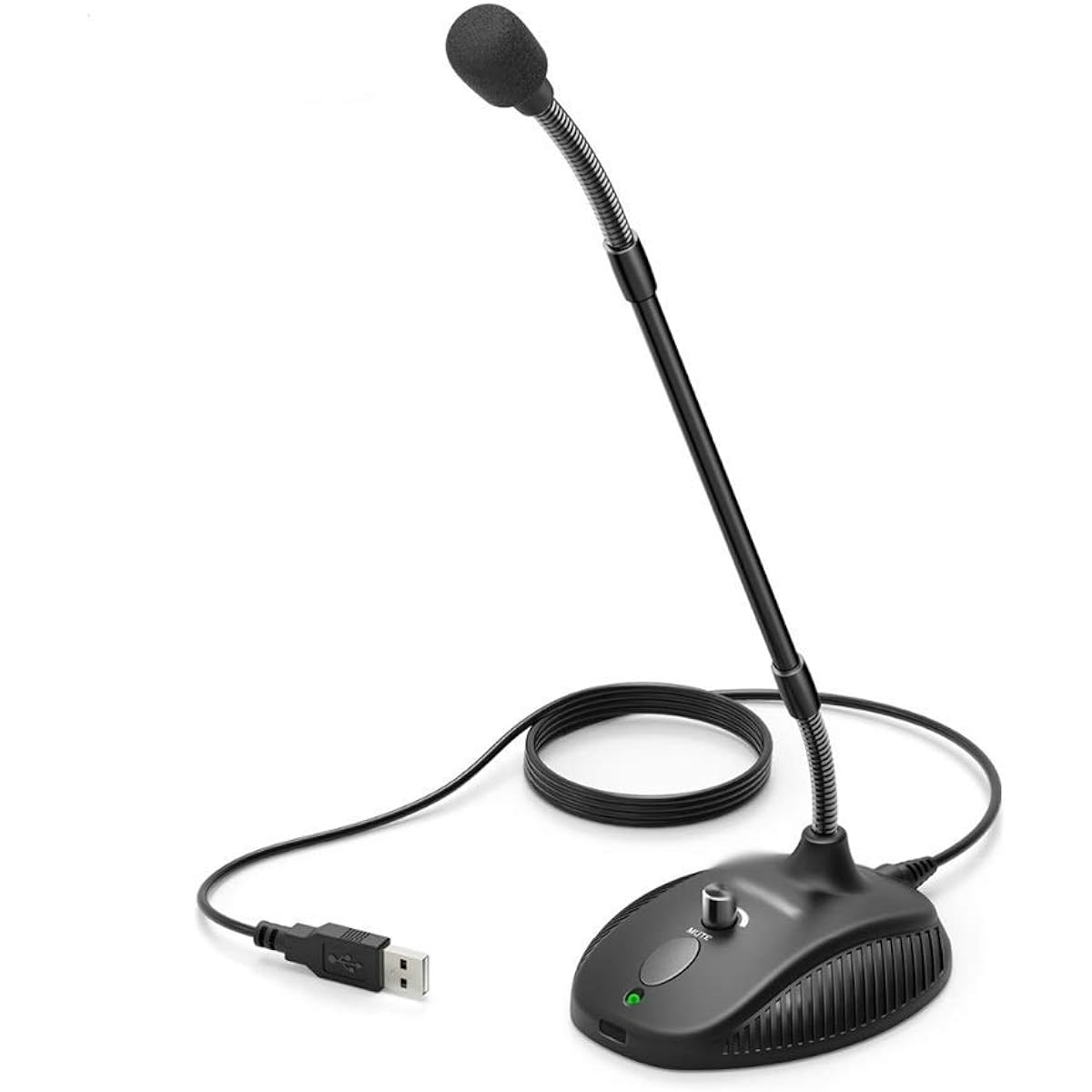 Gooseneck Microphone for Teaching Classroom Online Conference Video Social USB Suit for PC Laptop Adjustable Height