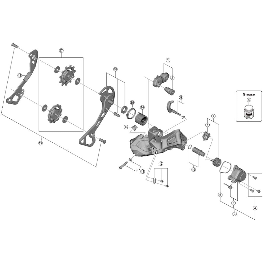 SHIMANO Repair Parts RD-RX817 Right Plate Assembly Y3HT98080