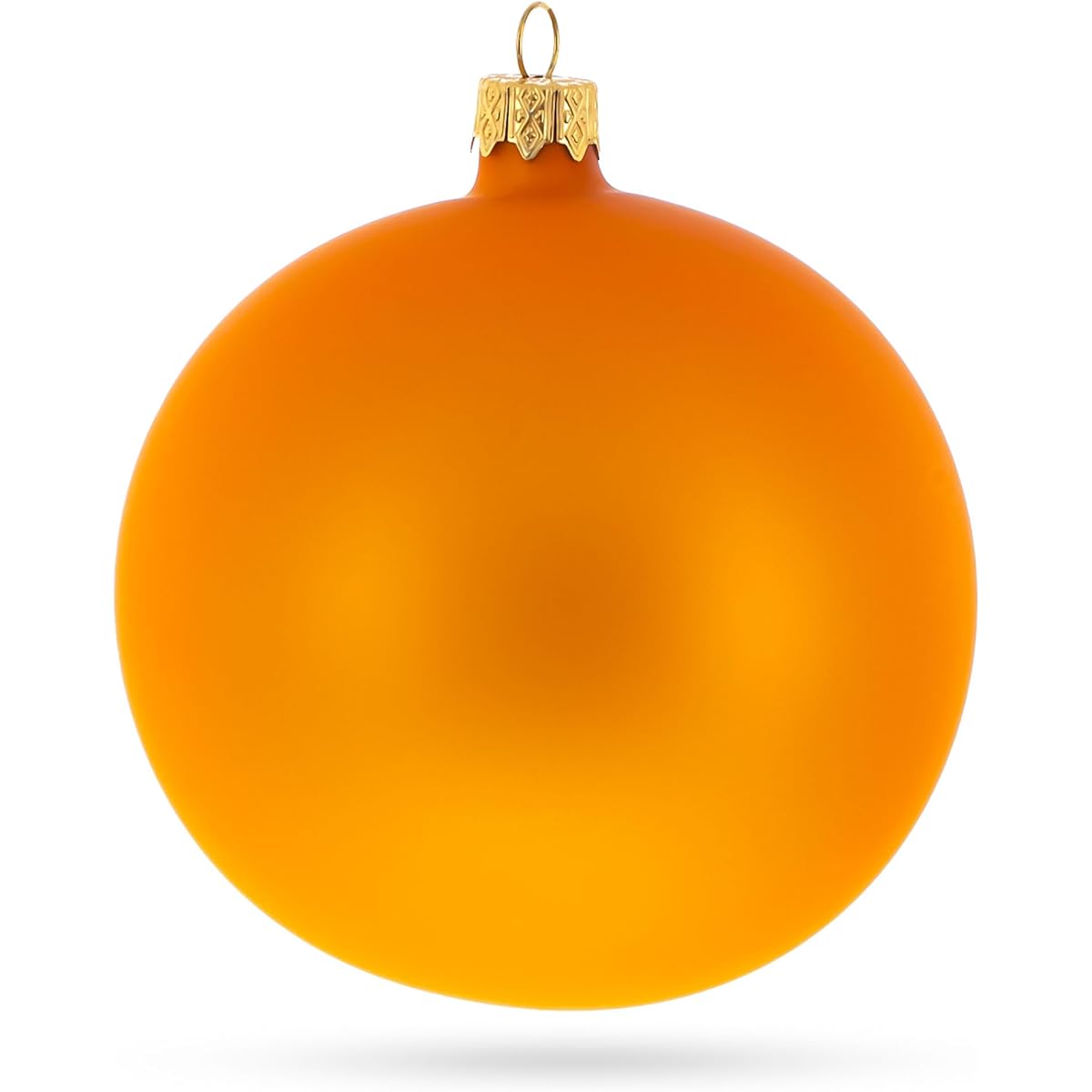 Set of 4 Orange Matte Glass Ball Christmas Ornaments 4"