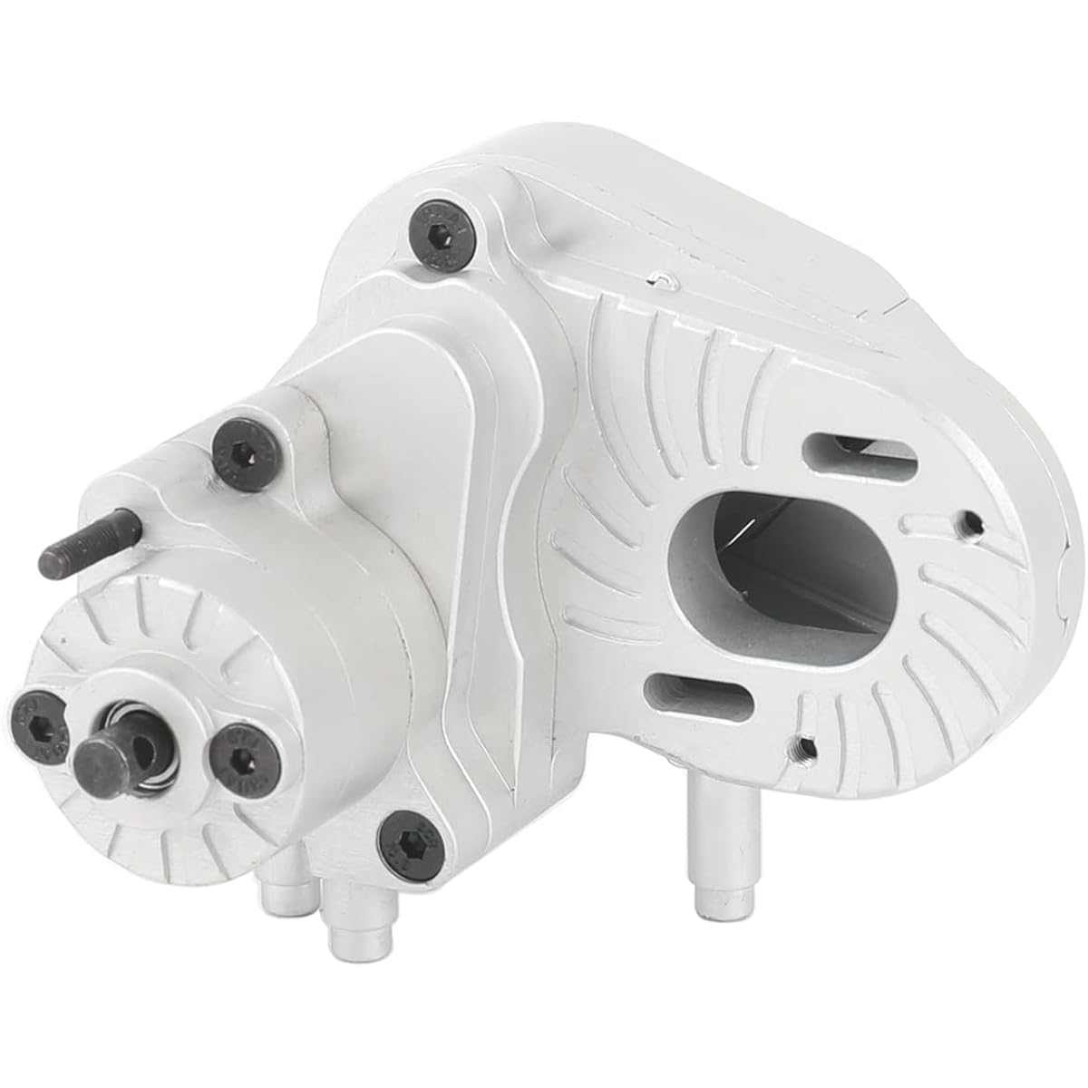 RZXYLRC Full Aluminum Alloy Transmission Case Gearbox for 1/10 RC Crawler Car Axial Capra 1.9 UTB Upgrade (Silver)