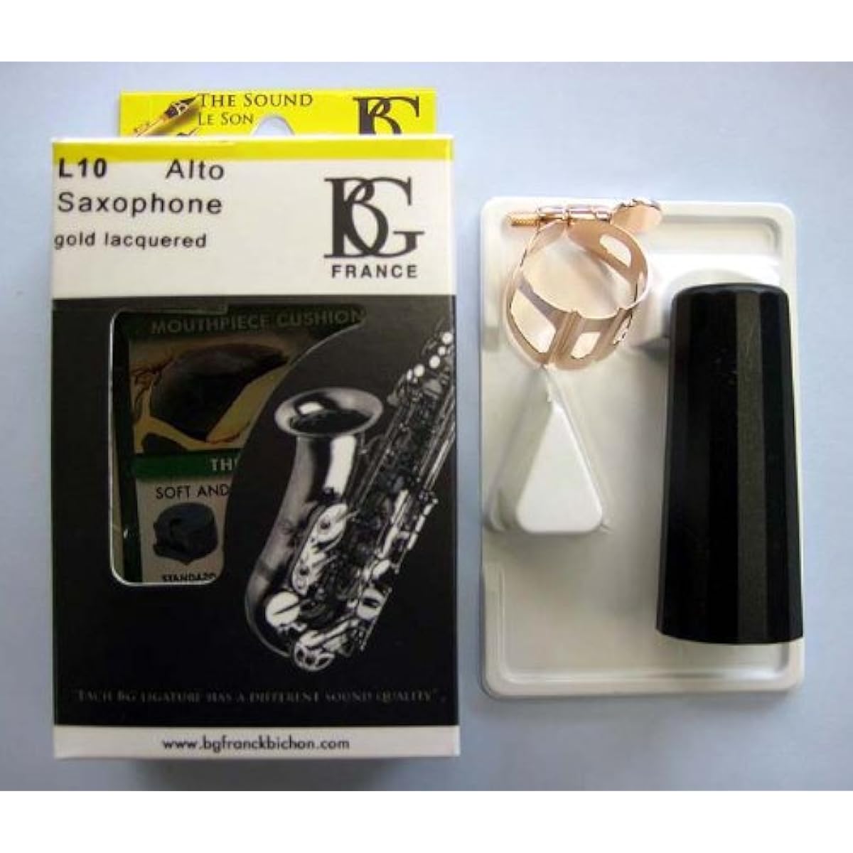 Liberty musical instrument special! [BG] Ligature L10 for alto saxophone 《Pink gold finish》