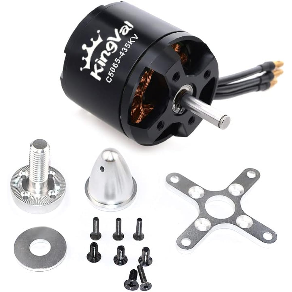 KingVal Replacement Brushless Motor 5065 435KV with Mounting Screws Kit for RC Fixed Wing Multicopter Helicopter Aircraft Airplane