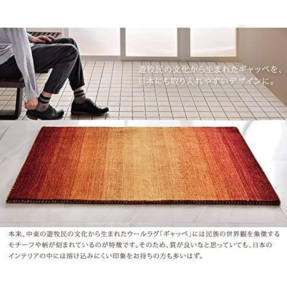 Tansu no Gen Entrance Mat 70 x 120cm 100% Wool Made in New Zealand & Ireland Gabbeh Gabbeh Indoor Scandinavian Gradation Undyed Brown 87250025 03(60344)