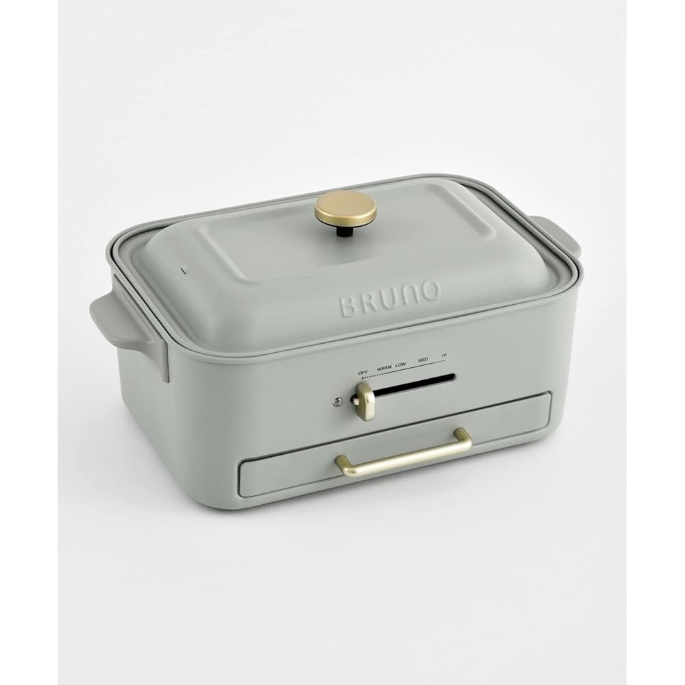 BRUNO Compact Grill Hot Plate, Reduced Smoke, Less Smoke, Yakiniku Grill, Yakiniku Plate, Home Yakiniku, Flat Plate, Takoyaki Plate, Reduced Smoke Grill Plate, Green BOE109-GR