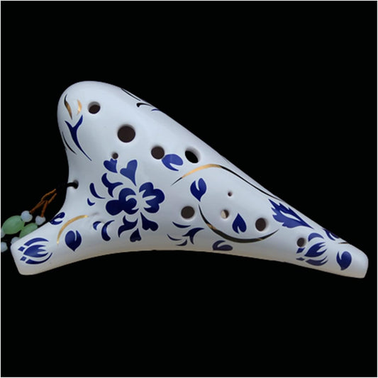 12 Holes Blue and White Ocarina Professional Beginner AC Ocarina 12 Holes Playing Ocarina Musical Instrument Ocarina Instrument