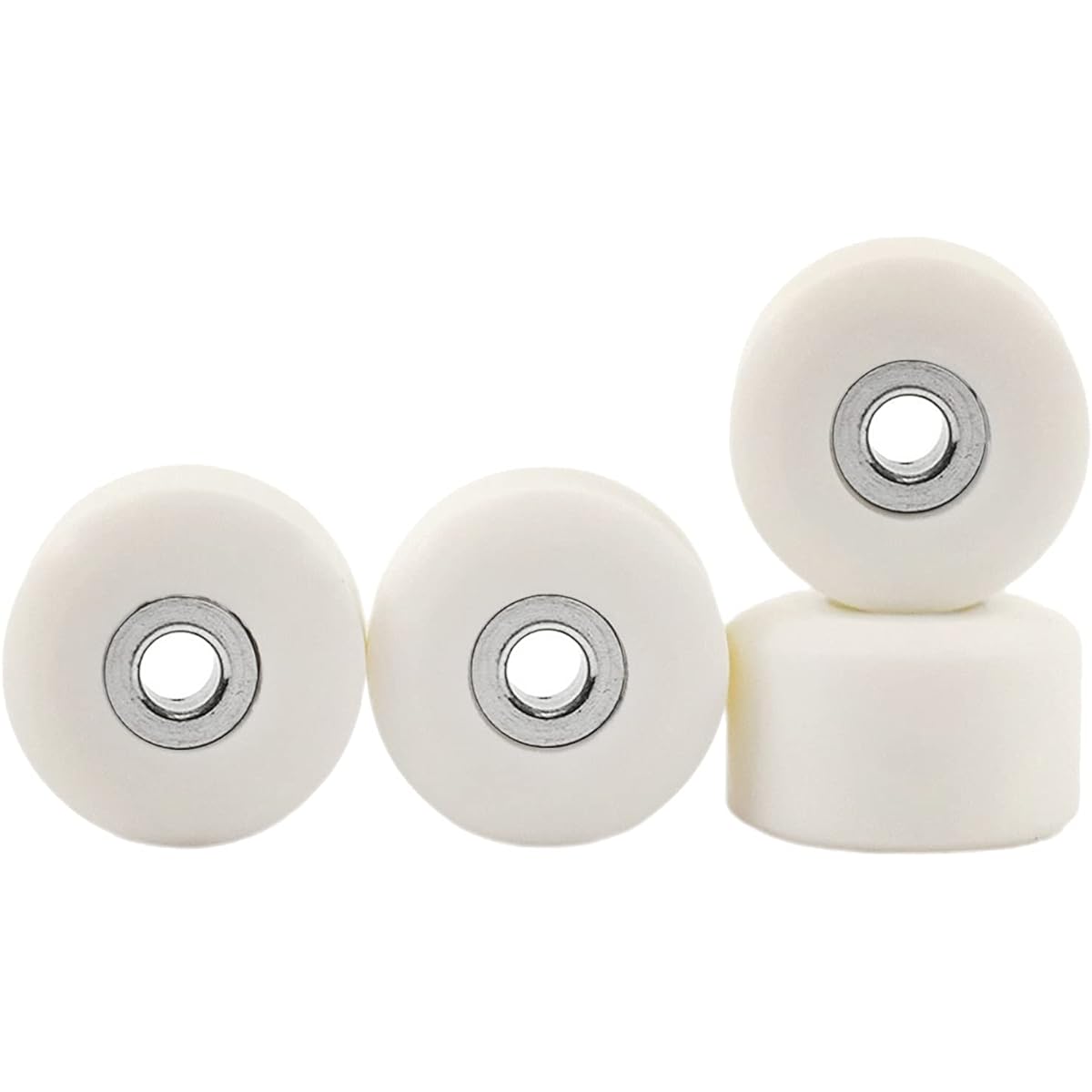 Teak Tuning Apex 61D Urethane Fingerboard Wheels - Street Shape 7.7mm Diameter - Ultraspin Bearings - Made in the USA - Cream Colorway