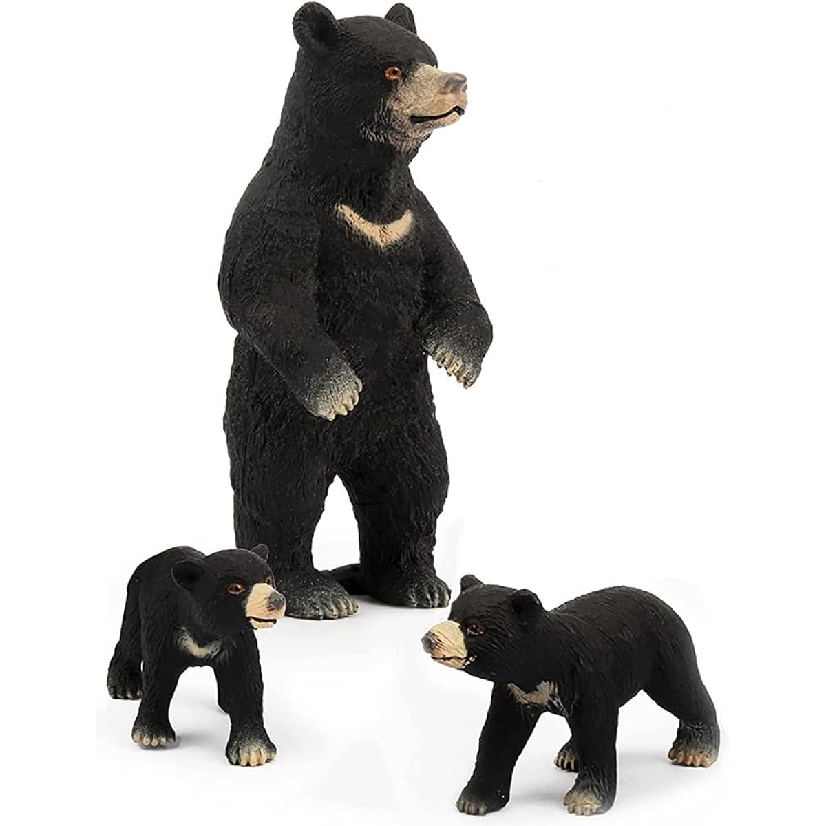 Gemini & Genius Grizzly Bear Woodland Animals Figurines Mommy and Baby Toy Set Safari Animals Family Playset Perfect Cake Topper Stocking Stuffer Birthday Gift for Kids