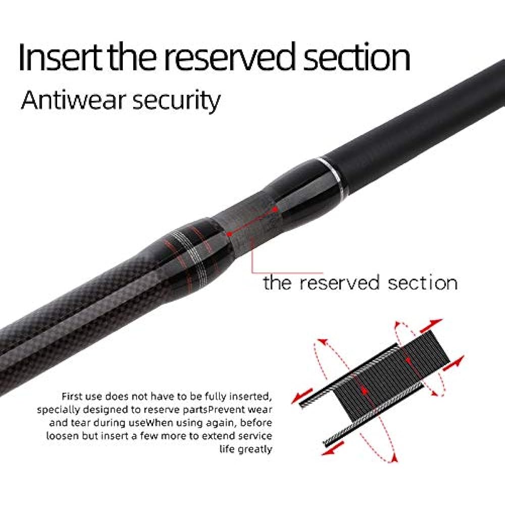 TAIGEK 2.1m/2.4m/2.7m/3.0m Fishing Rod Compact Egging Rod Spinning Rod/Casting Rod 4-Segment Long Throw Rod Sea Fishing Casting Rod (3.0M-Casting Rod)