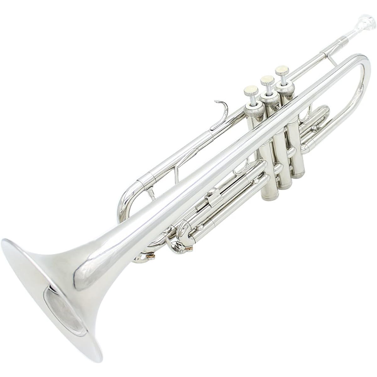 Trumpet BB B Flat Silver Plated Brass Trumpet Exquisite Exquisite Cleaning Brush Cloth Gloves Strap