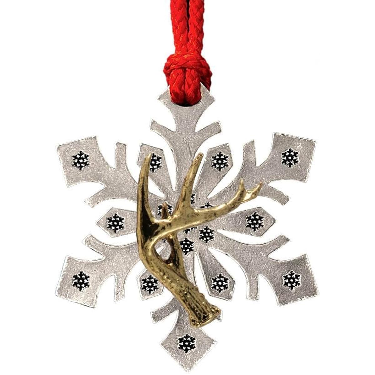 Mammals Christmas & Winter Ornament Made in the USA Lead Free Pewter Snowflake Back