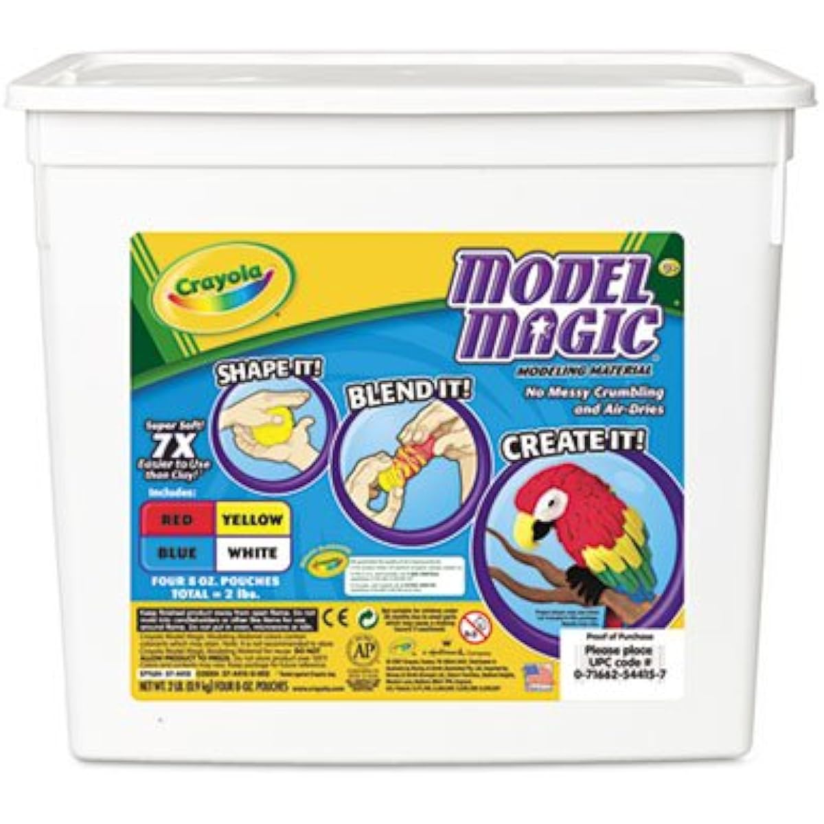 * Model Magic Modeling Compound, 8 oz each of Blue/Red/White/Yellow, 2lbs