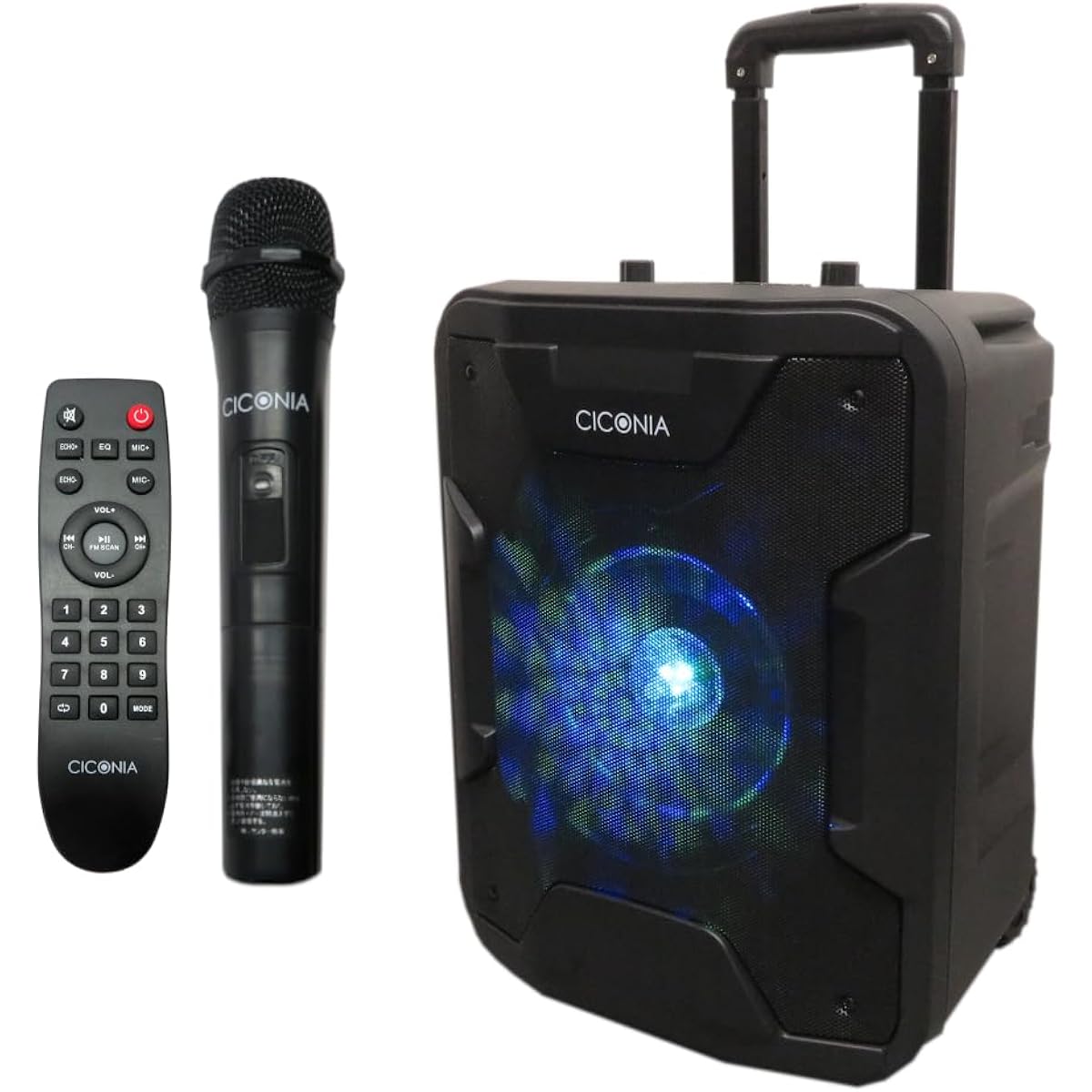 Portable Speaker Set Wireless Microphone Loudspeaker Bluetooth Remote Control with Wheels Home Party Karaoke Street Speech Conference School Event Seminar Outdoor Disaster Prevention Street Live Event