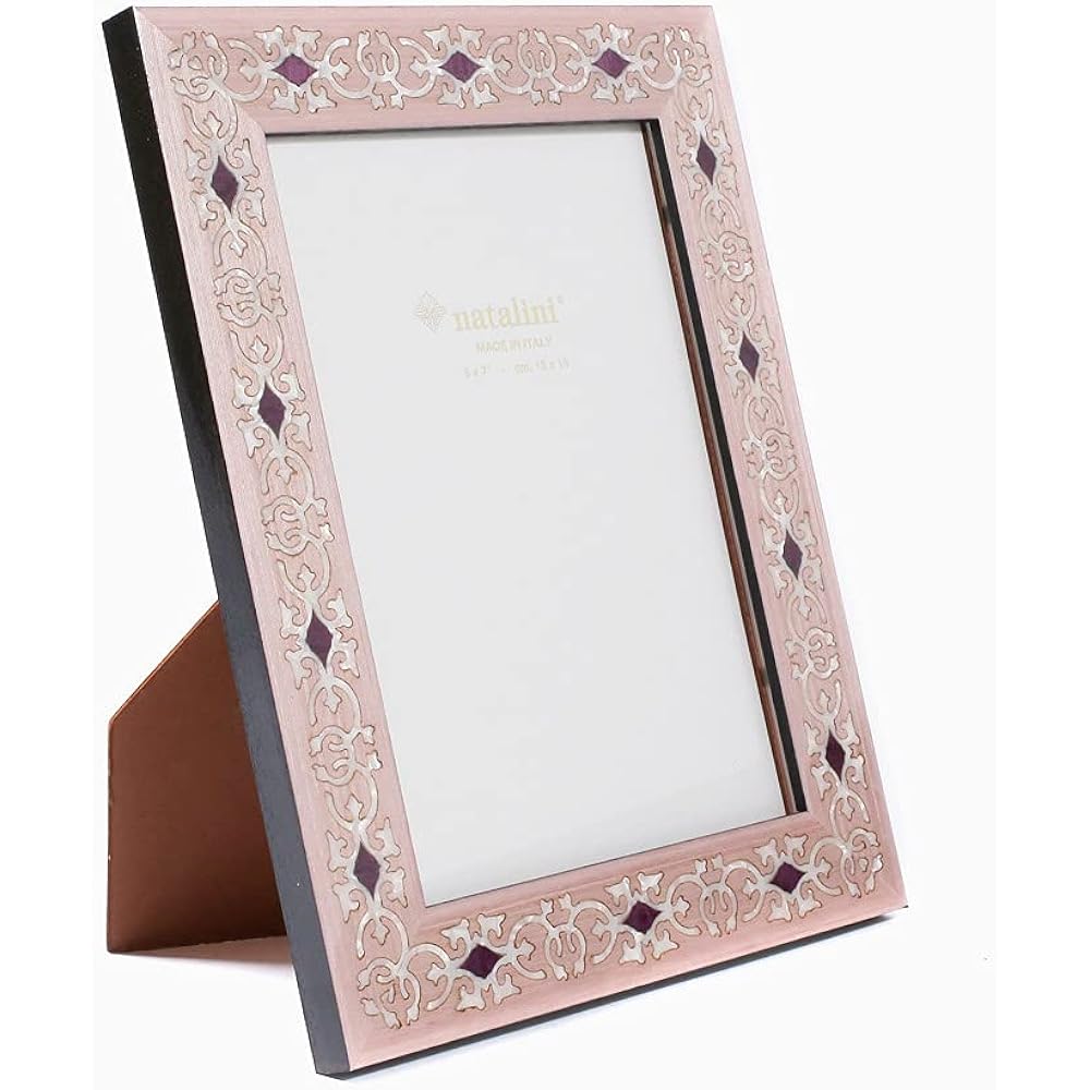Photo Frame NATALINI Made in Italy Natalini Photo Frame Handmade Bergamo Pink Pink Interior Wooden Photo Holder