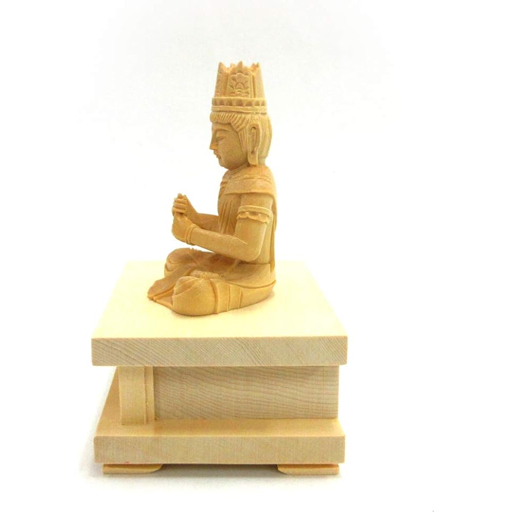Kurita's special Buddha statue [Tathagata] (Vajra world) Dainichi Nyorai seated statue 2.0 dimensions (total height 13.5 cm, width 12 cm, depth 8 cm) High quality wood carving made of cypress wood, with square stand 5568