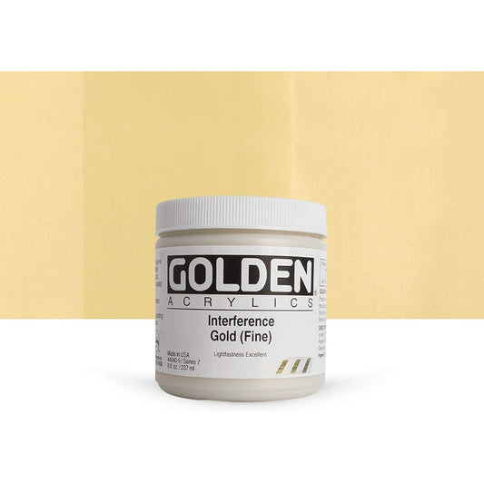 Golden Heavy Body Interference Acrylic - Interference Gold Fine - 8 oz Jar