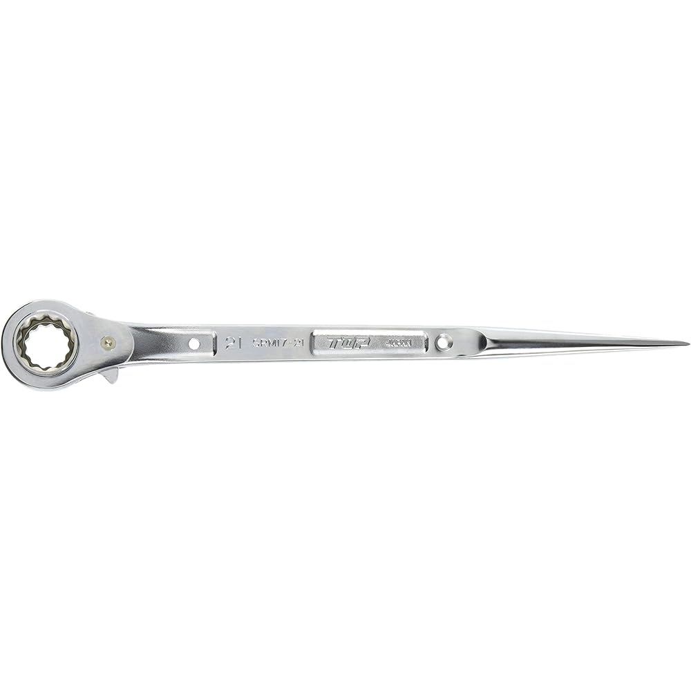 Top Industry (TOP) Stainless Steel Ratchet Wrench 17x21mm Naoshino Forged Item Tobi Tool SRM-17x21 Tsubame Sanjo Made in Japan