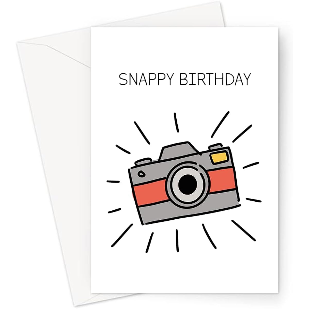 LEMON LOCO Snappy Birthday Greeting Card | Funny Photo Pun Happy Birthday Cards for Photographers, Funny Pun Birthday Cards, Flash Camera Doodle